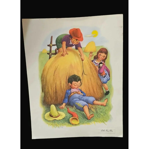 Vintage Mother Goose Nursery Rhyme Prints Set of 8 Loose Prints Only No Frames - Picture 2 of 11